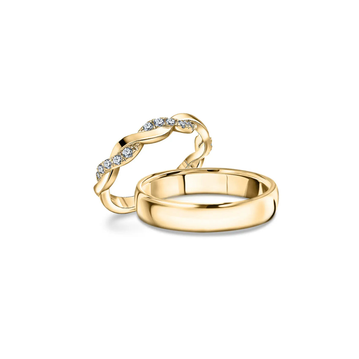 Timeless Harmony - Yellow Gold Wedding Ring Set