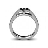 A stunning ring with a black diamond