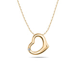 Timeless Love - Gold heart pendant with diamond