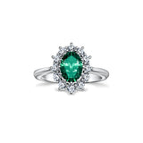 Crimson with 0.90ct emerald and diamonds