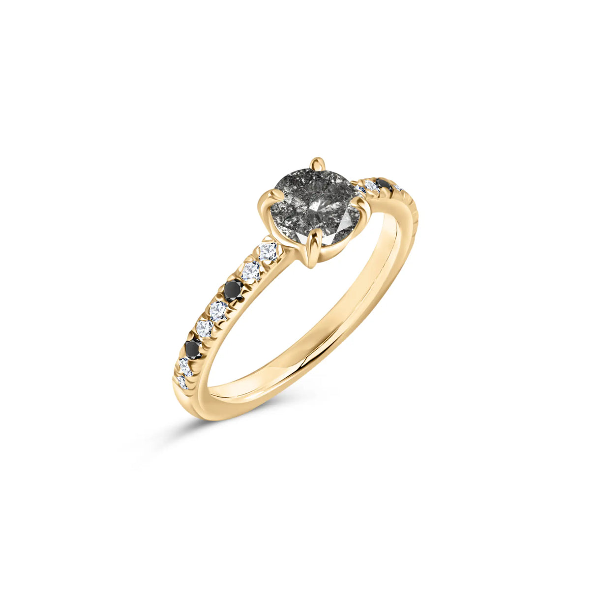 Noir et Blanc – Salt &amp; Pepper - an original diamond engagement ring