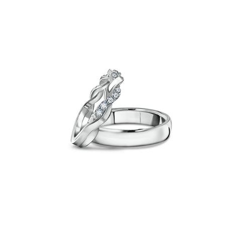 Timeless Harmony - White Gold Wedding Ring Set