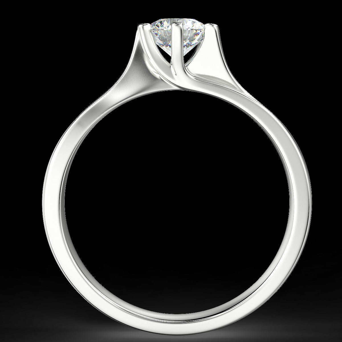 Pierścionek zaręczynowy Athena z białego złota z diamentem o masie 0,50 ct - widok z boku