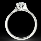 Pierścionek zaręczynowy Athena z białego złota z diamentem o masie 0,50 ct - widok z boku