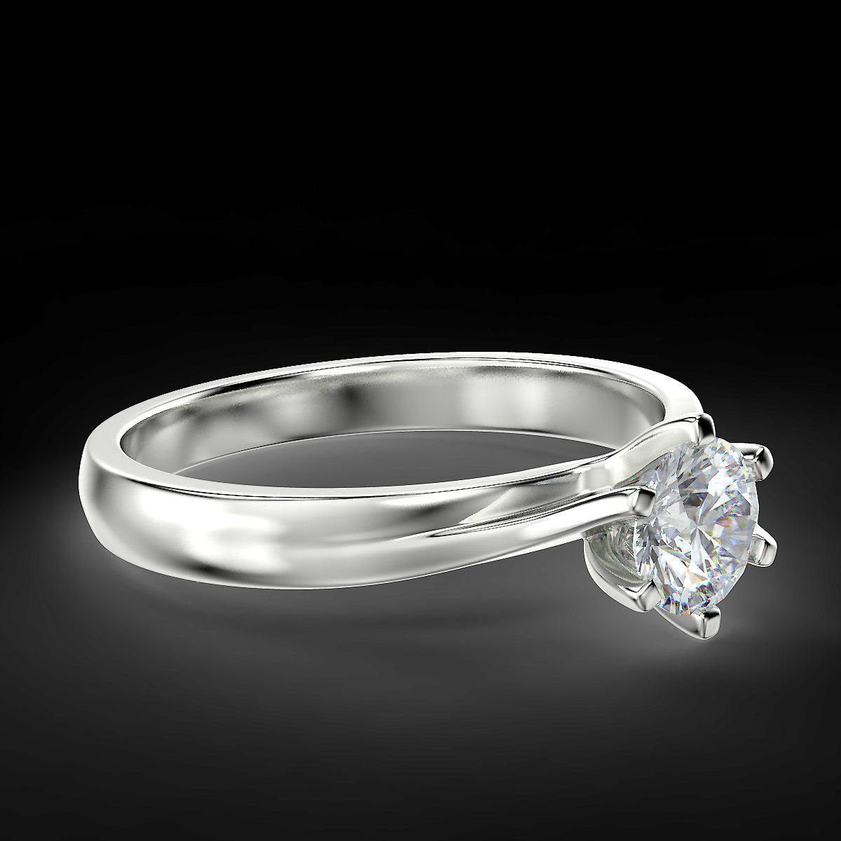 Pierścionek zaręczynowy Athena z białego złota z diamentem o masie 0,50 ct - widok pod kątem