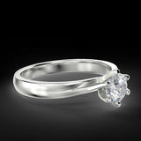 Pierścionek zaręczynowy Athena z białego złota z diamentem o masie 0,50 ct - widok pod kątem