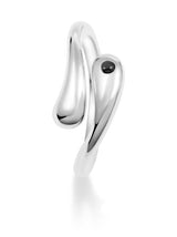 Diamond Avant-Garde - Silver Ring with Black Diamond