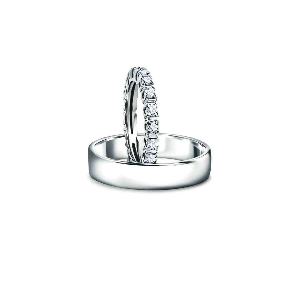 Eternity Rings Duo - Set of wedding rings with diamonds