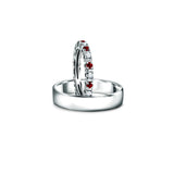 Eternity rings duo - a set of wedding rings with diamonds and rubies