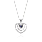 SILVER HEART PENDANT WITH SAPPHIRE – THE MOST BEAUTIFUL GIFT