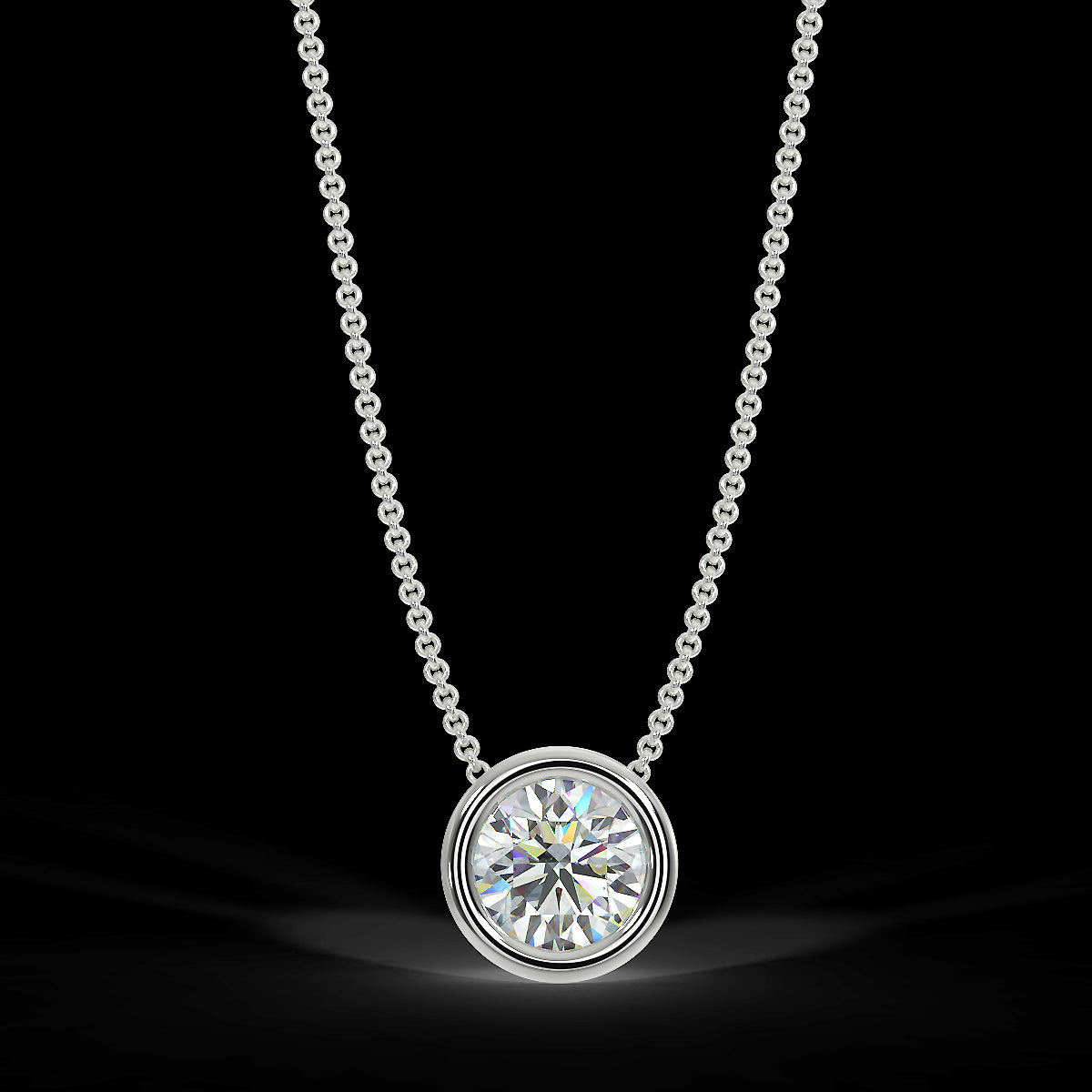 White gold pendant with a 0.40 ct diamond 
