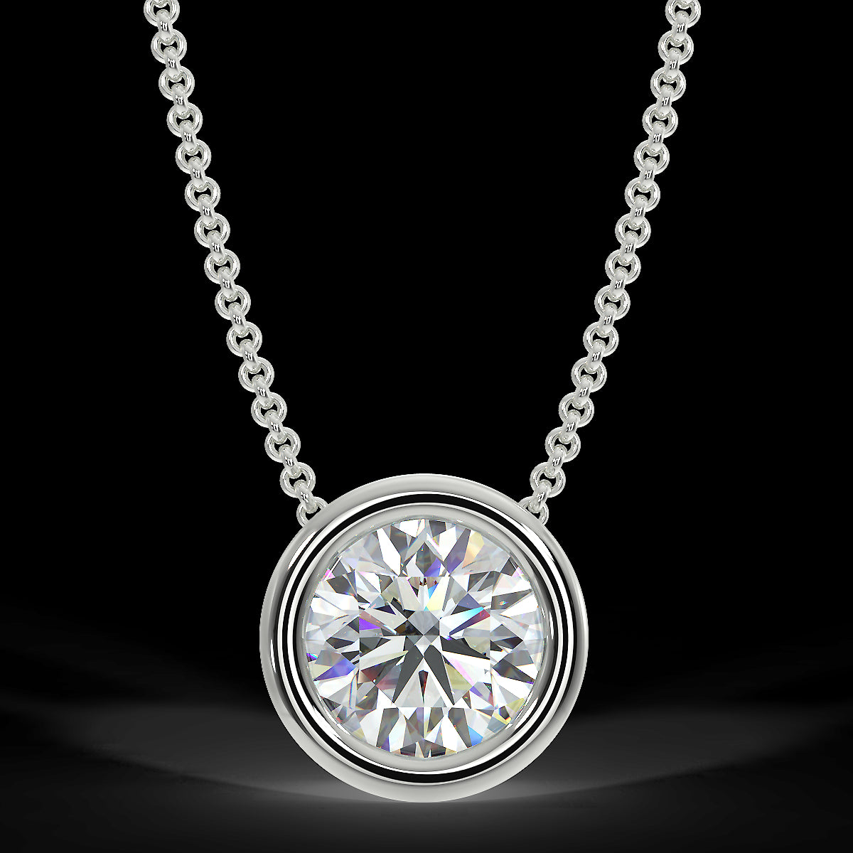 White gold pendant with a 0.40 ct diamond 