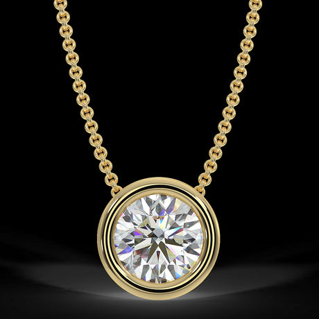 Yellow gold pendant with a 0.40 ct diamond