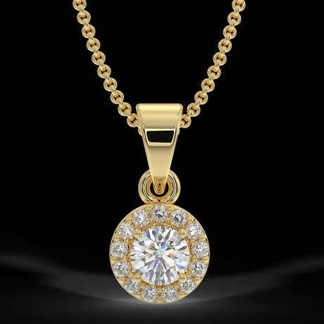 Yellow gold pendant with 0.15 ctw diamonds