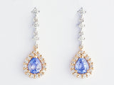 Sapphire and diamond earrings 1.60 ctw