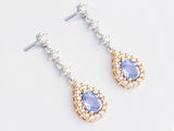 Sapphire and diamond earrings 1.60 ctw