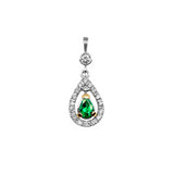 585 gold pendant with emerald and diamonds 1.5 ctw