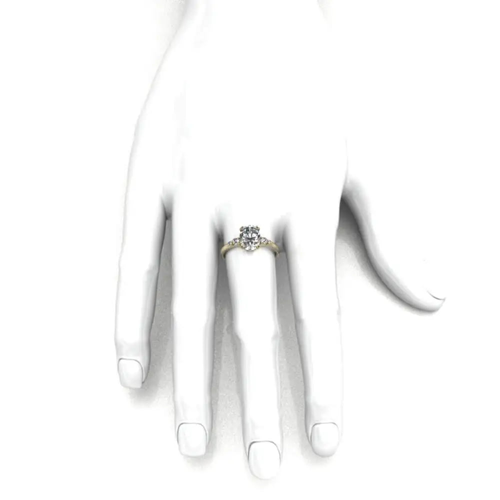 Golden Promise - Ring with an oval diamond 1.5ct