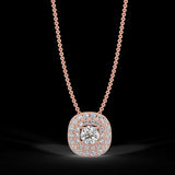 Rose gold halo pendant with 0.22 ctw diamonds
