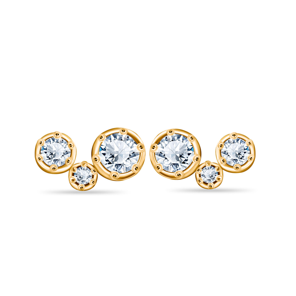 Golden trio with diamonds