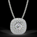 Halo style pendant in white gold with 0.22 ctw diamonds