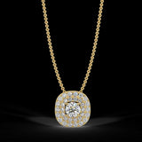 Yellow gold halo pendant with 0.22 ctw diamonds