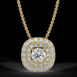 Yellow gold halo pendant with 0.22 ctw diamonds