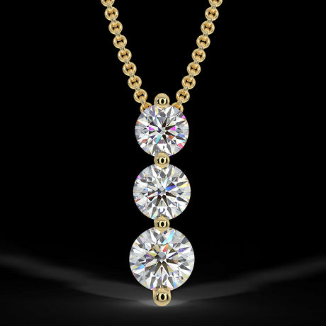 Yellow Gold Trio Pendant with 0.35 ctw Diamonds