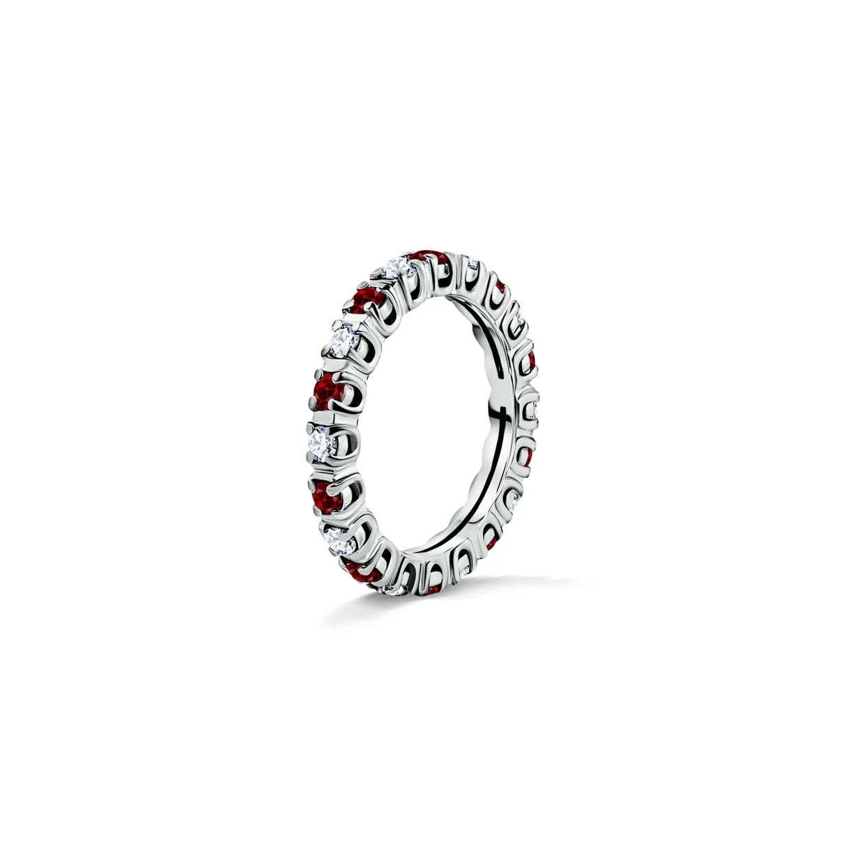 Eternity rings duo - a set of wedding rings with diamonds and rubies