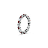 Eternity rings duo - a set of wedding rings with diamonds and rubies