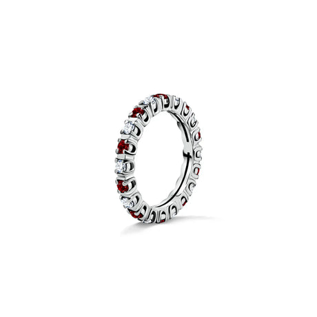 Eternity rings duo - a set of wedding rings with diamonds and rubies