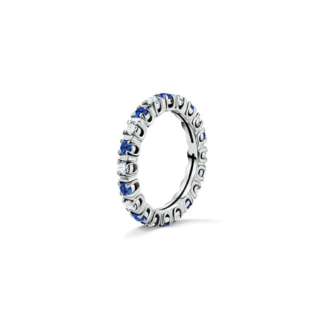 Eternity rings duo - a set of wedding rings with diamonds and sapphires