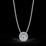 White gold halo pendant with 0.15 ct diamonds