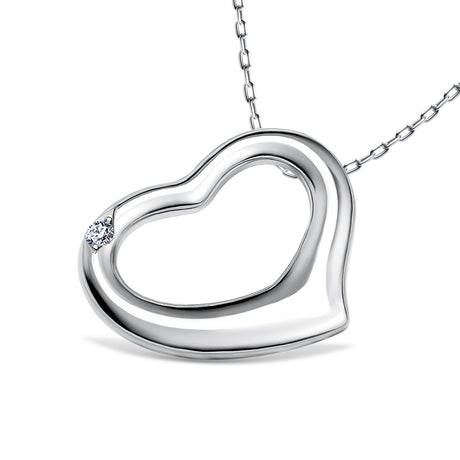 Timeless Love - Silver heart pendant with diamond