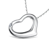 Timeless Love - Silver heart pendant with diamond