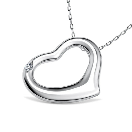 Timeless Love - Silver heart pendant with diamond