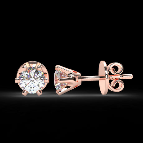 Kolczyki z różowego złota z diamentami o masie 0,60 ct