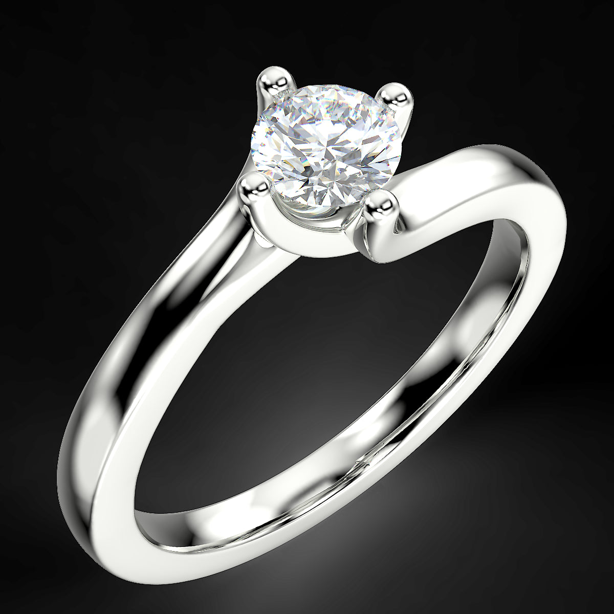 Twist engagement ring with 0.40 ct diamond