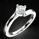 Twist engagement ring with 0.40 ct diamond
