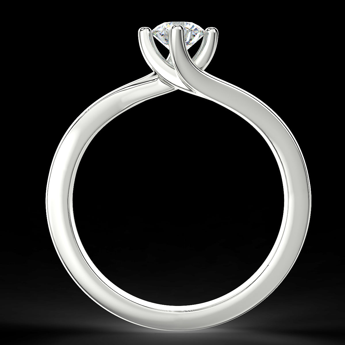 Twist engagement ring with 0.40 ct diamond