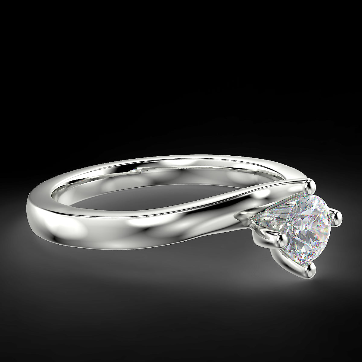 Twist engagement ring with 0.40 ct diamond