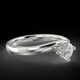 Twist engagement ring with 0.40 ct diamond
