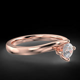Twist engagement ring with a 0.40 ct diamond