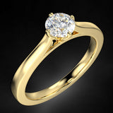 Yellow gold engagement ring with a 0.45 ct diamond