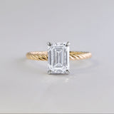 Pierścionek zaręczynowy z 1ct diamentem emerald cut Lab Grow