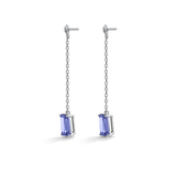 Modern Tanzanite Drop - kolczyki z tanzanitami i diamentami 2ctw