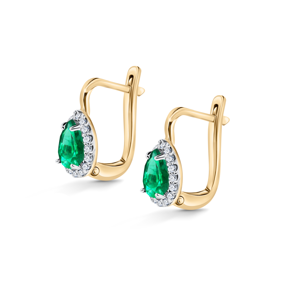 Classic Emerald Drop - kolczyki ze szmaragdami i diamentami