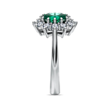 Crimson with 0.90ct emerald and diamonds