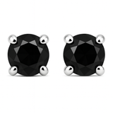 Midnight Noir - Kolczyki z czarnymi diamentami 1ctw w białym złocie