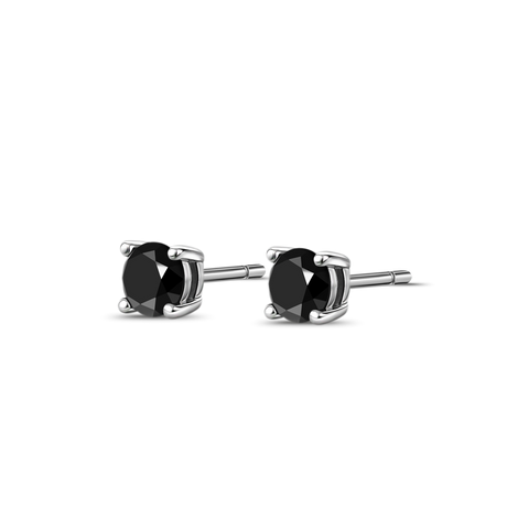 Midnight Noir - Kolczyki z czarnymi diamentami 1ctw w białym złocie